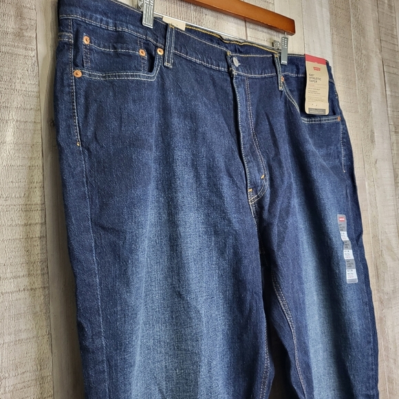 Levis Mens 541 Athletic Taper. 42x36 Big And Tall Dark Blue Jeans. - Picture 4 of 12